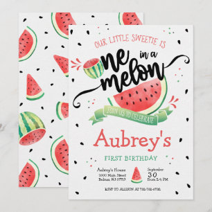 Eine in einem Melonen-Wassermelonen-Mädchen-Erster Einladung