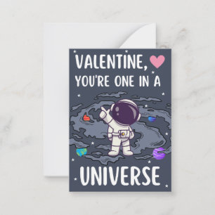 Eine in einem Universum-Klassenzimmer Valentinstag Mitteilungskarte