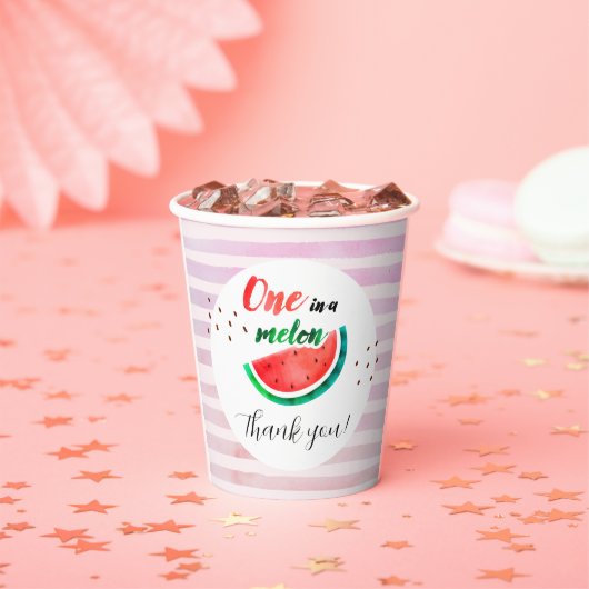 Eine in einer Melon-Birthday-Papiertasse Pappbecher (Insitu)