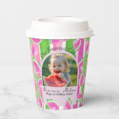 Eine in einer Melon-Birthday-Wassermelone Pappbecher (Rückseite)