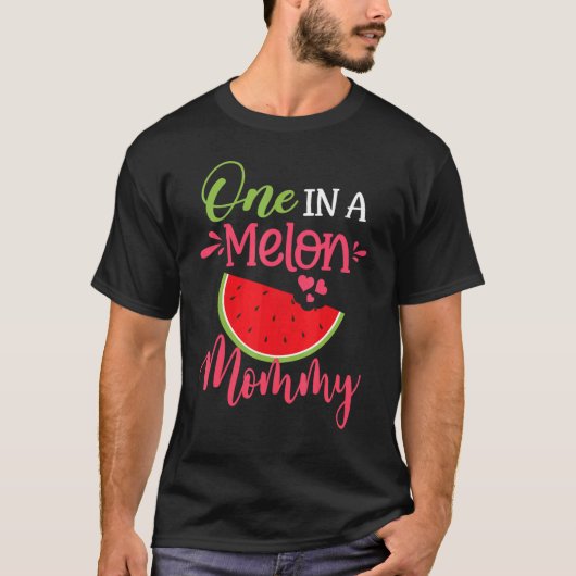 Eine in einer Melon Mommy Watermelon Familie Gebur T-Shirt (Vorderseite)