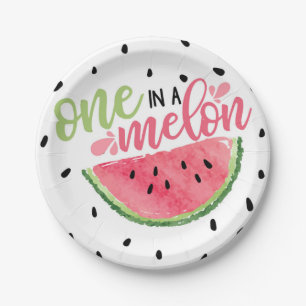 Eine in einer Melon Watermelon Papierplatte Pappteller