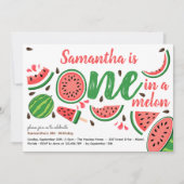 Eine in einer Melone erste Wassermelone Geburtstag Einladung (Vorderseite)