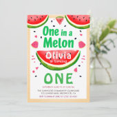 Eine in einer Melone erster Geburtstag Einladung (Stehend Vorderseite)