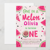 Eine in einer Melone Erster Geburtstag Einladung (Vorne/Hinten)