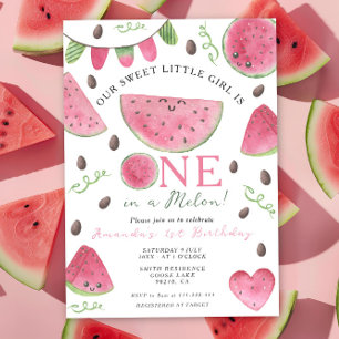 Eine in einer Melone Niedliche Wassermelonen-Girl Einladung