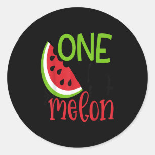 Eine in einer Melone Süße Niedliche Lustige Sommer Runder Aufkleber