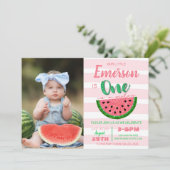 Eine in einer Melone, Wassermelone-Einladung, Bild Einladung (Stehend Vorderseite)