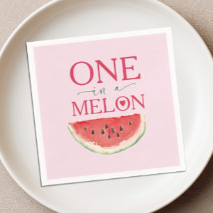 Eine in einer Melone Wassermelone Erste Geburtstag Serviette