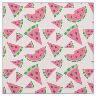 Eine in einer Melone Wassermelonen Scheiben & Rosa Stoff