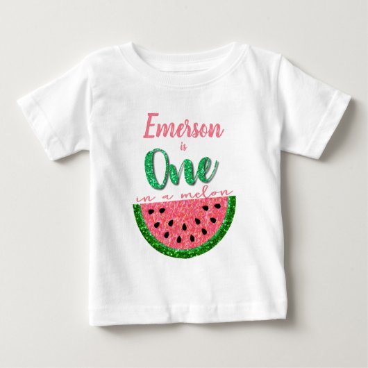 Eine in einer Melone, Watermelon onsie, Birthday t Baby T-shirt (Vorderseite)