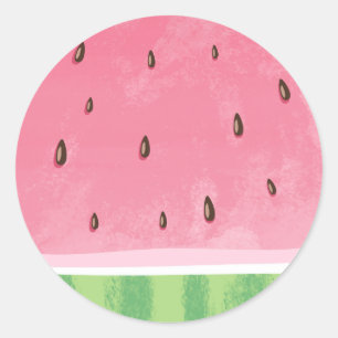 Eine in einer Melone Watermelon Tags Umschlag Aufk Runder Aufkleber