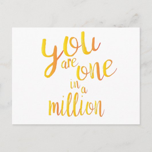 Eine in einer Million Postkarte (Vorderseite)