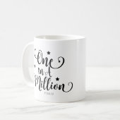 EINE IN EINER MILLION Typografie & Sterne Personal Kaffeetasse (Vorderseite Links)