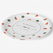 Eine in Melon 1. Geburtstag Pappteller (Schrägansicht)