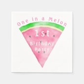 Eine in Melon 1. Geburtstag Wassermelone Serviette (Vorderseite)