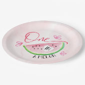 Eine in Melon Birthday Watermelon Pappteller (Schrägansicht)