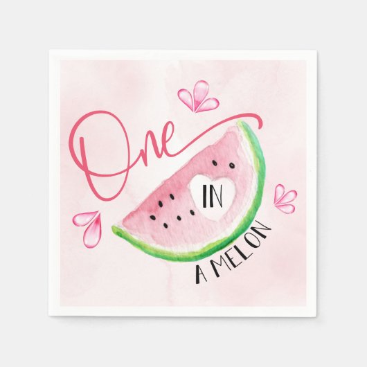Eine in Melon Birthday Watermelon Serviette (Vorderseite)