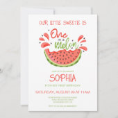 Eine in Melon First Birthday Watermelon Einladung (Vorderseite)