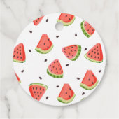 Eine in Melon First Birthday Watermelon Geschenkanhänger (Rückseite)