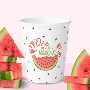 Eine in Melon First Birthday Watermelon Pappbecher
