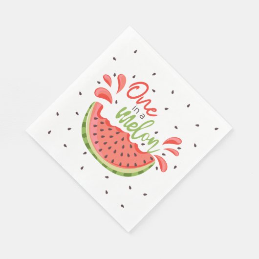 Eine in Melon First Birthday Watermelon Serviette (Ecke)
