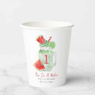 Eine in Melon - Geburtstagsparty Wassermelone Smoo Pappbecher
