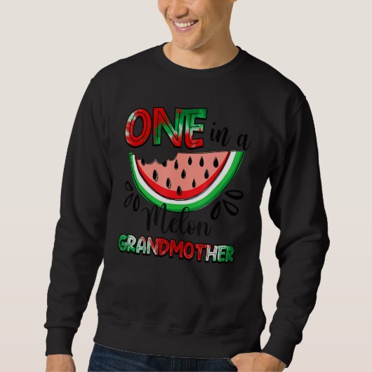 Eine in Melon Großmutter Wassermelone Matching Fam Sweatshirt (Vorderseite)