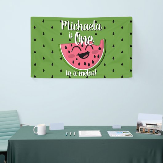 Eine in Melon Niedlich Watermelon Green zum Geburt Banner (Messeveranstaltung)
