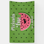 Eine in Melon Niedlich Watermelon Green zum Geburt Banner (Vertikal)
