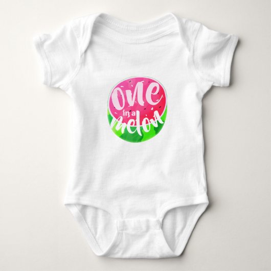 Eine in Melon Sweet Summer Watermelon Baby Strampler (Vorderseite)