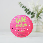 Eine in Melon Sweet Summer Watermelon Geburtstag Einladung (Stehend Vorderseite)