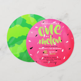 Eine in Melon Sweet Summer Watermelon Geburtstag Einladung