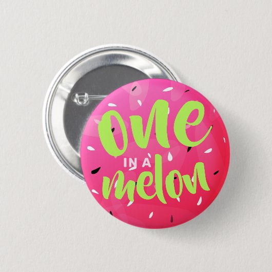 Eine in Melon Sweet Summer Watermelon Pink Button (Vorne & Hinten)