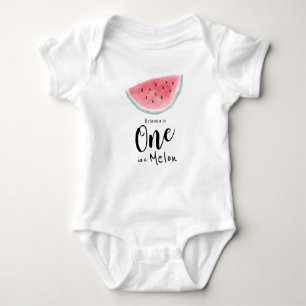 Eine in Melon Watercolor Watermelon Baby Strampler