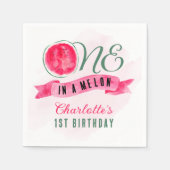 Eine in Melon Watermelon 1. Geburtstag Serviette (Vorderseite)