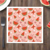 Eine in Melon Watermelon Butterfliegen zum Geburts Serviette