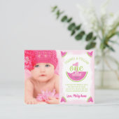 Eine in Melon Watermelon Danke-Card Einladung (Stehend Vorderseite)