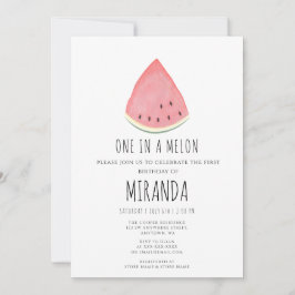 Eine in Melon Watermelon Erste Geburtstagsparty Einladung