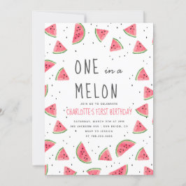 Eine in Melon Watermelon Erste Geburtstagsparty Einladung