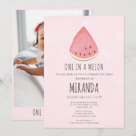 Eine in Melon Watermelon Erste Geburtstagsparty Einladung