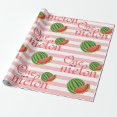 Eine in Melon Watermelon Geburtstagsparty Geschenkpapier (Ungerollt)