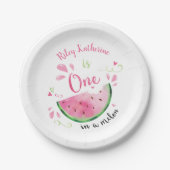 Eine in Melon Watermelon - Geburtstagsparty Pappteller (Vorderseite)