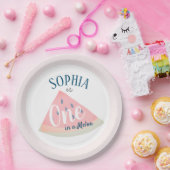 Eine in Melon Watermelon Girl Pink Birthday Pappteller (Party)
