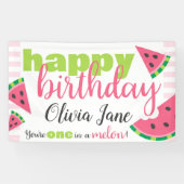 Eine in Melon Watermelon Happy Birthday Custom Banner (Horizontal)