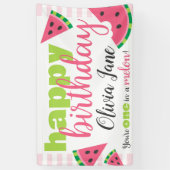 Eine in Melon Watermelon Happy Birthday Custom Banner (Vertikal)