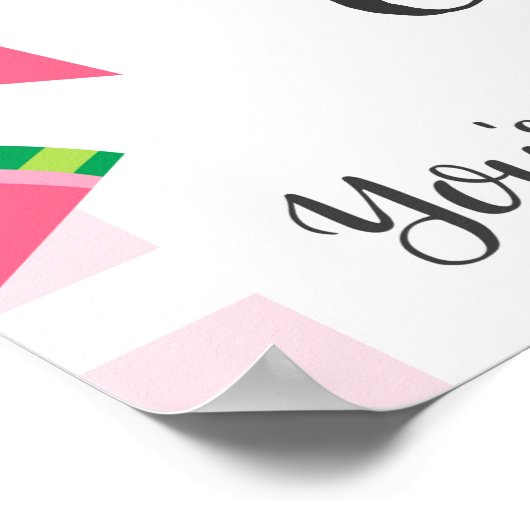 Eine in Melon Watermelon Happy Birthday Custom Poster (Ecke)