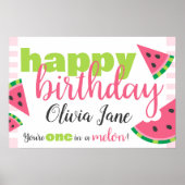 Eine in Melon Watermelon Happy Birthday Custom Poster (Vorne)