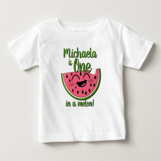Eine in Melon Watermelon Niedlich erster Geburtsta Baby T-shirt (Vorderseite)