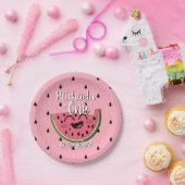 Eine in Melon Watermelon Niedlich Pink Erstgeburt Pappteller (Party)
